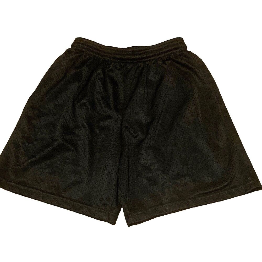 Boys Youth M A4 Black Mesh Athletic Shorts Drawstring Elastic Waist Breathable